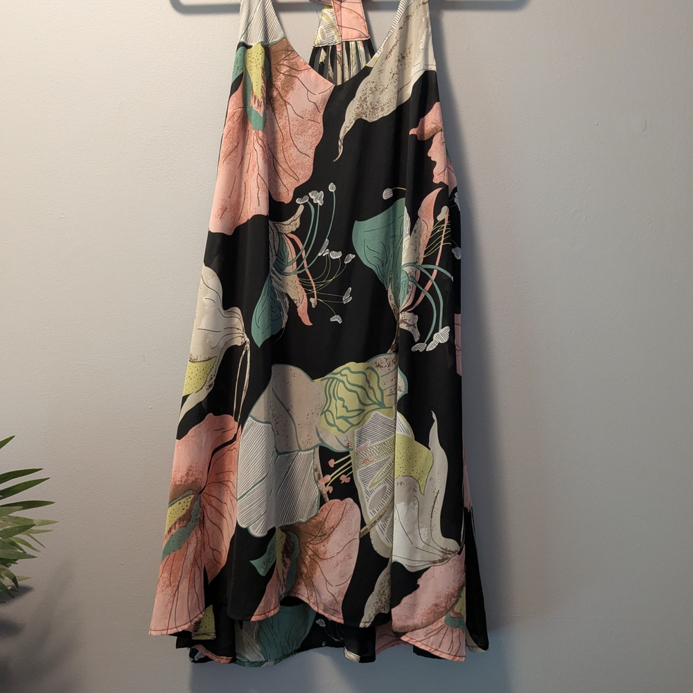 Entro Black and Green Halter Dress